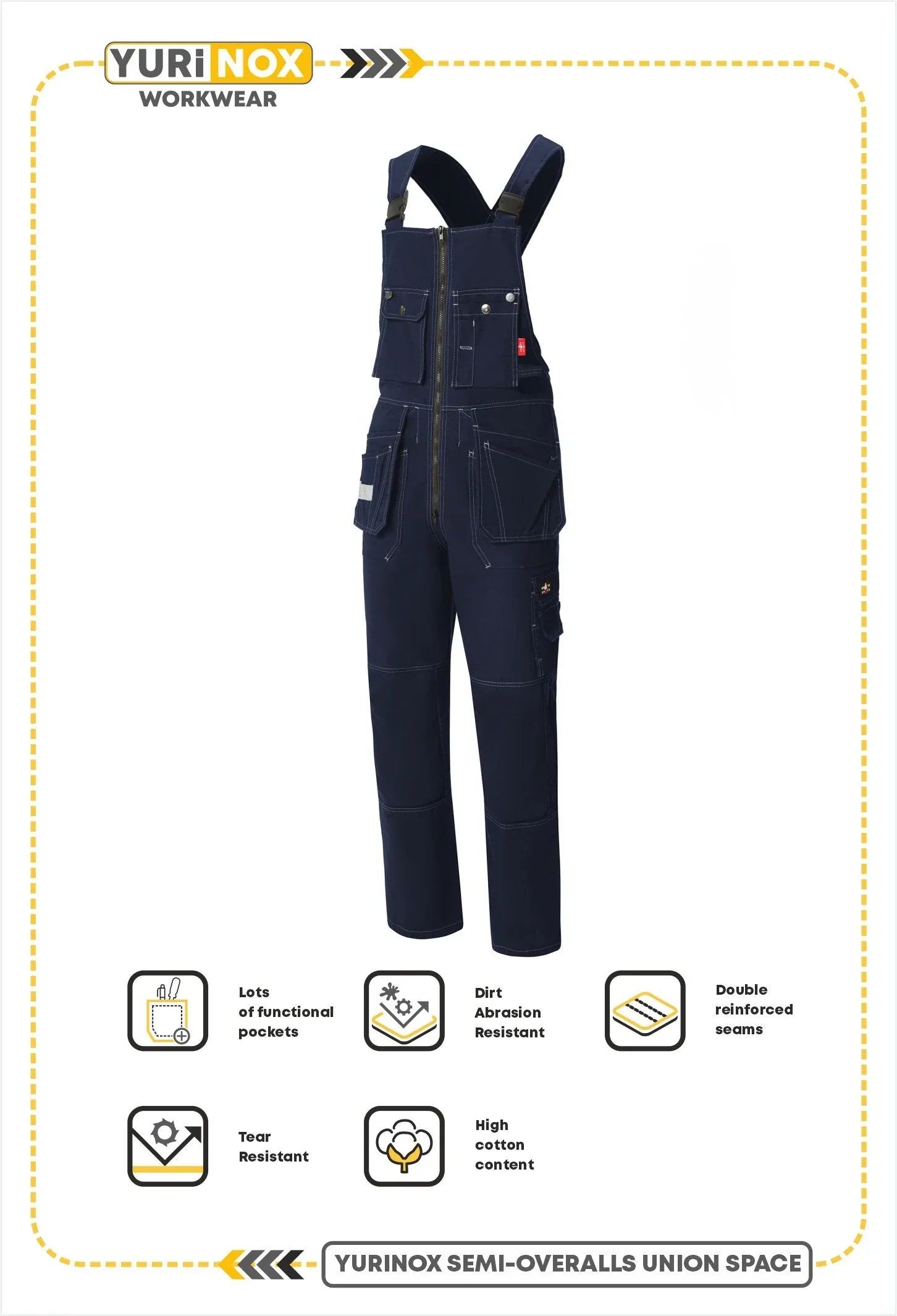 YURINOX BIB OVERALLS (SEMI-OVERALLS) UNION SPACE