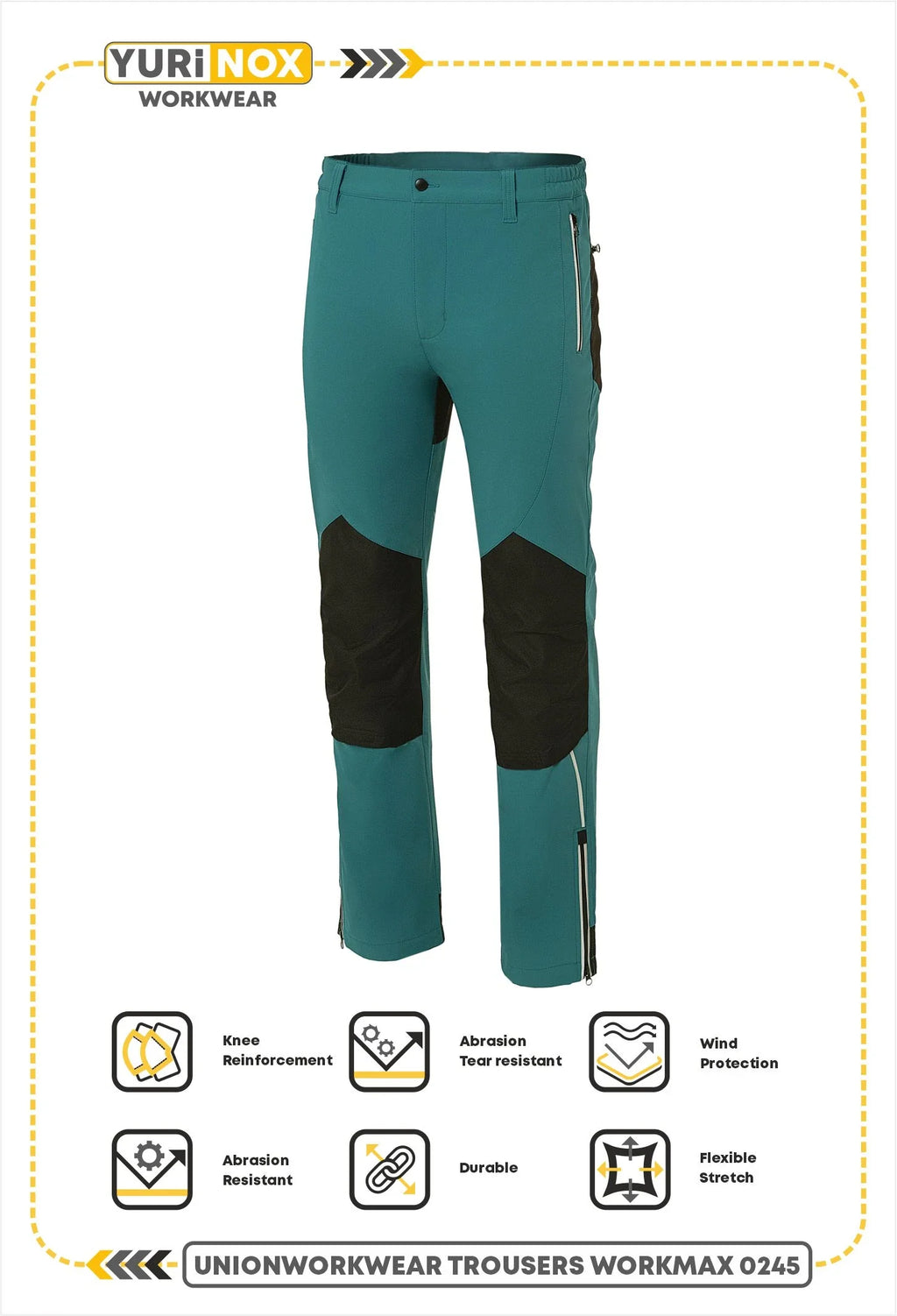 WORKMAX® Men's Water-Resistant Softshell Double Knee Work Pants