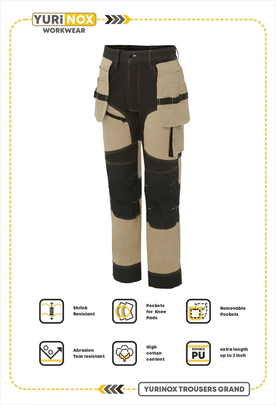 UNIONWORKWEAR Grand Men's Flex Canvas Tradesman Work Pants