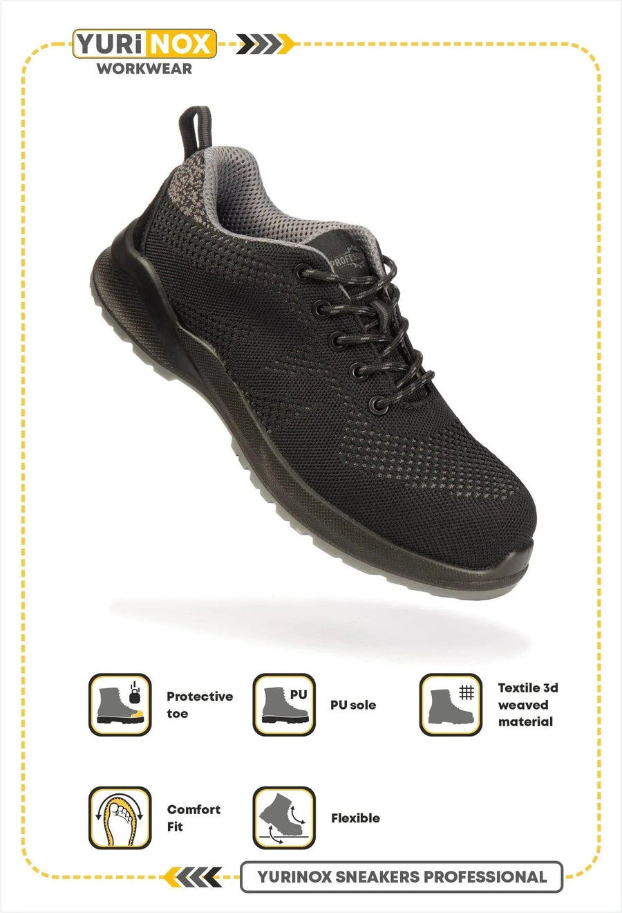 YURINOX Pro Men's Breathable Composite Toe Work Sneakers