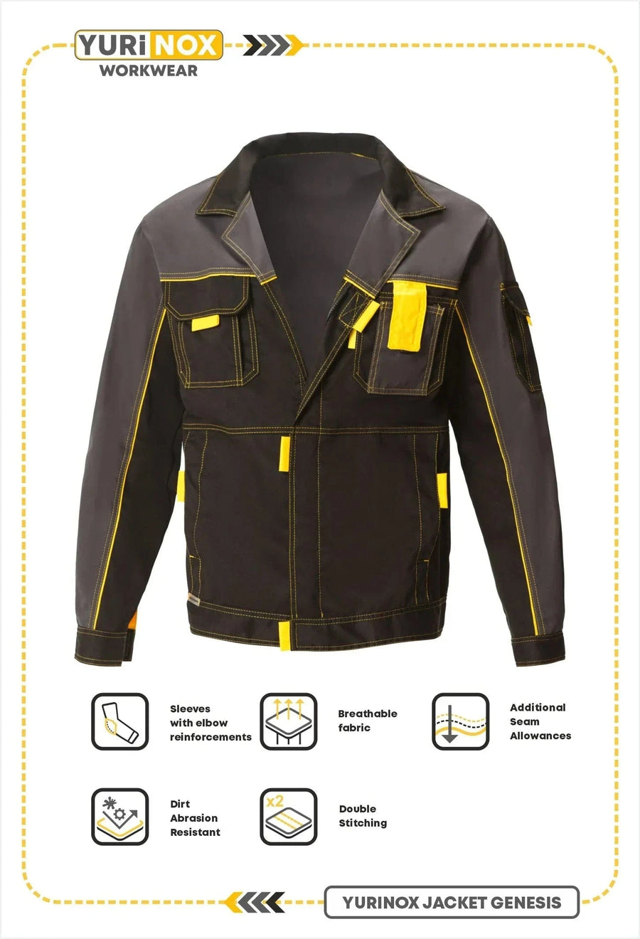 YURINOX Genesis Men's Stain-Resistant Utility Work Jacket