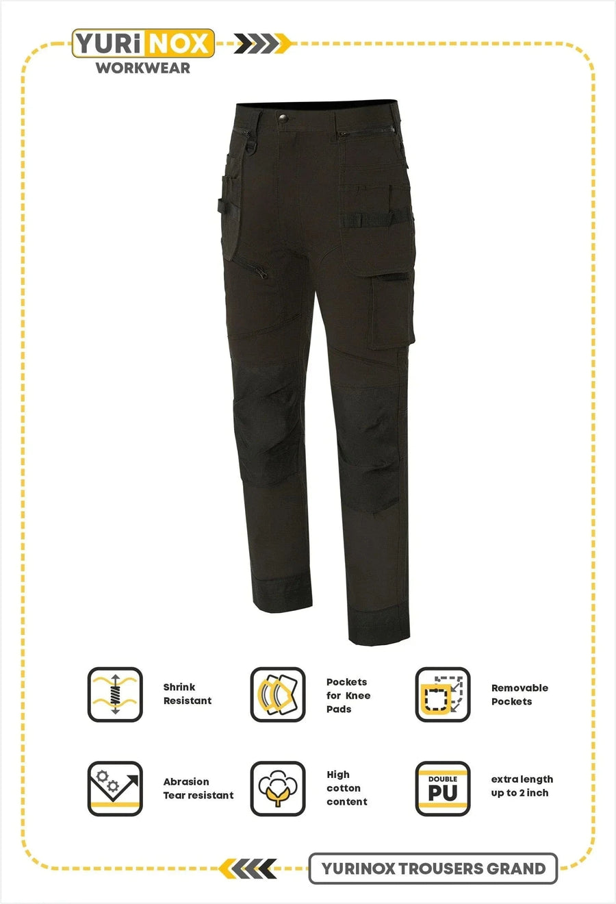 UNIONWORKWEAR Grand Men's Flex Canvas Tradesman Work Pants