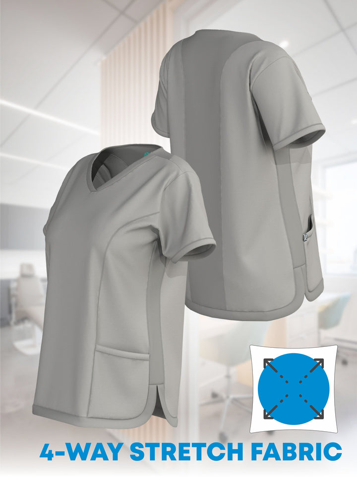 ERGOFIVE ACTIVE Women's 4-Way Stretch Mesh Scrub Top EAJW10