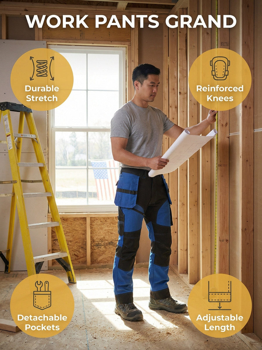 UNIONWORKWEAR Grand Men's Flex Canvas Tradesman Work Pants