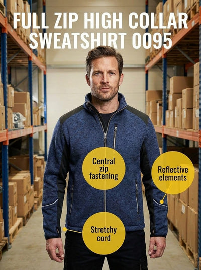 UNIONWORKWEAR FULL ZIP HIGH COLLAR SWEATSHIRT 0095