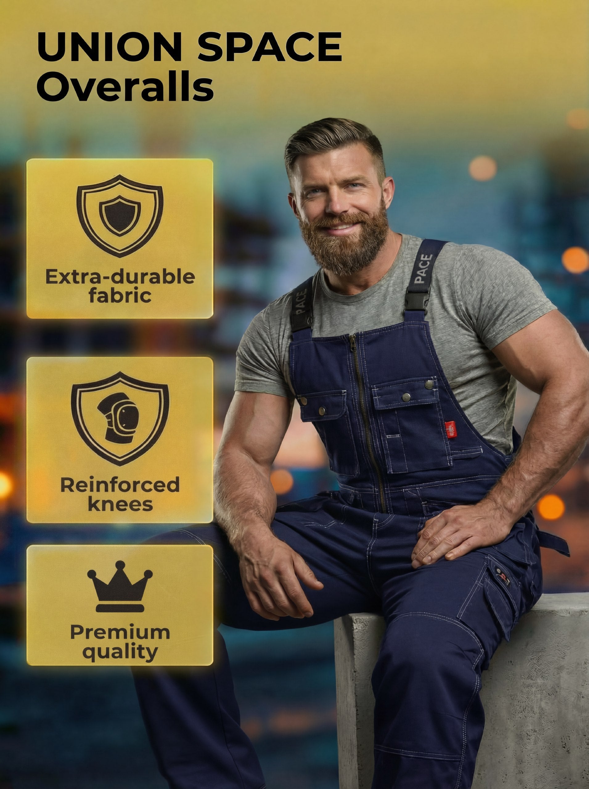 UNIONSPACE™ Men's Midweight Utility Work Bibs – YURINOX WORK WEAR