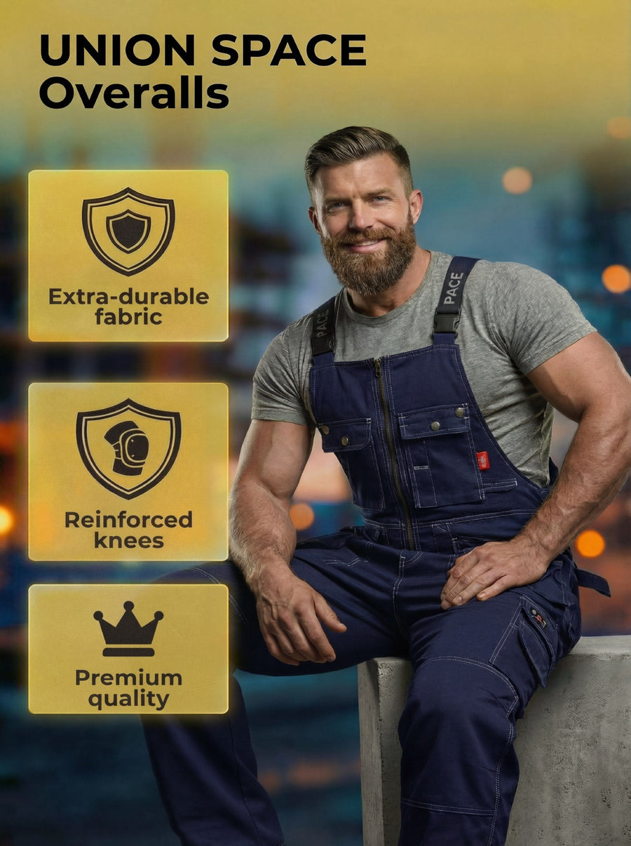 YURINOX UnionSpace Men's Midweight Utility Work Bib Overalls