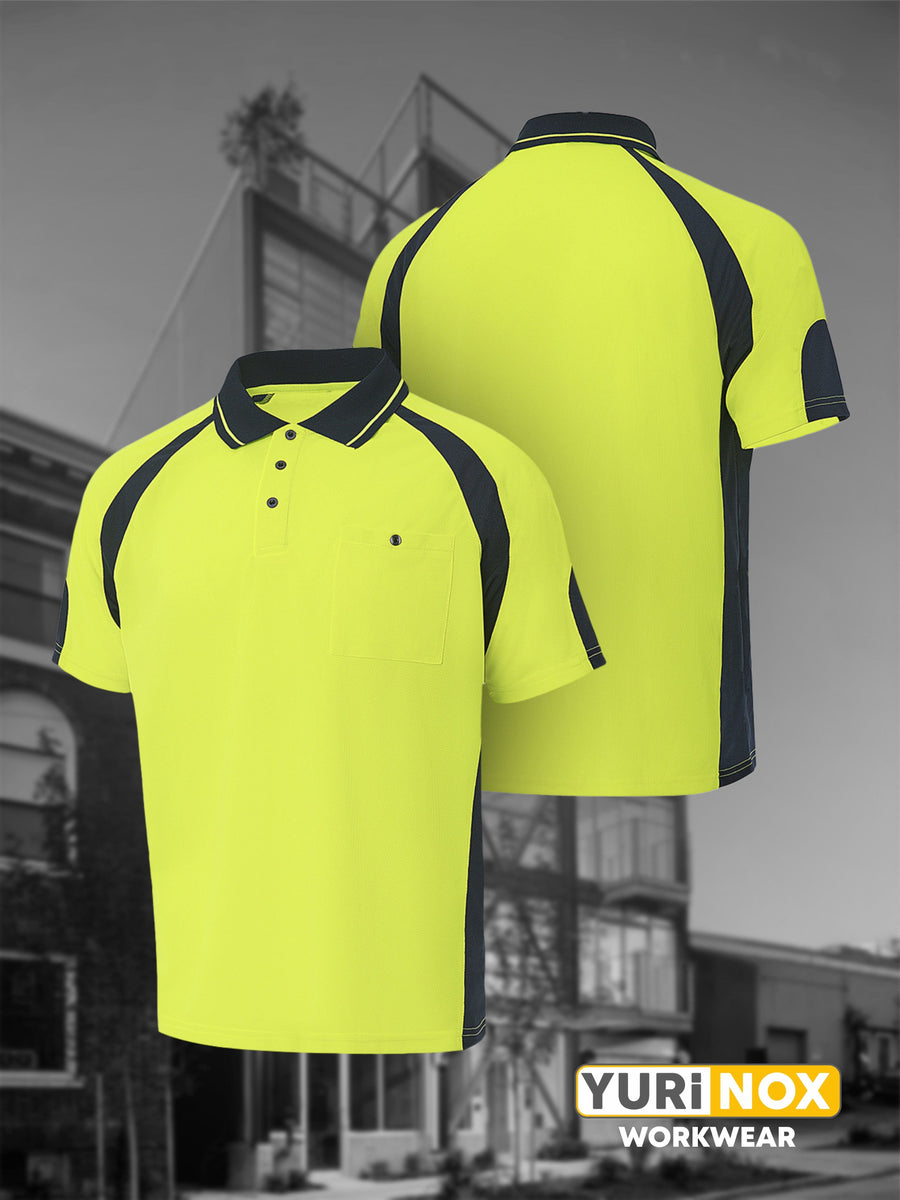YURINOX 01 Men's Neon Short-Sleeve Work Polo Shirt