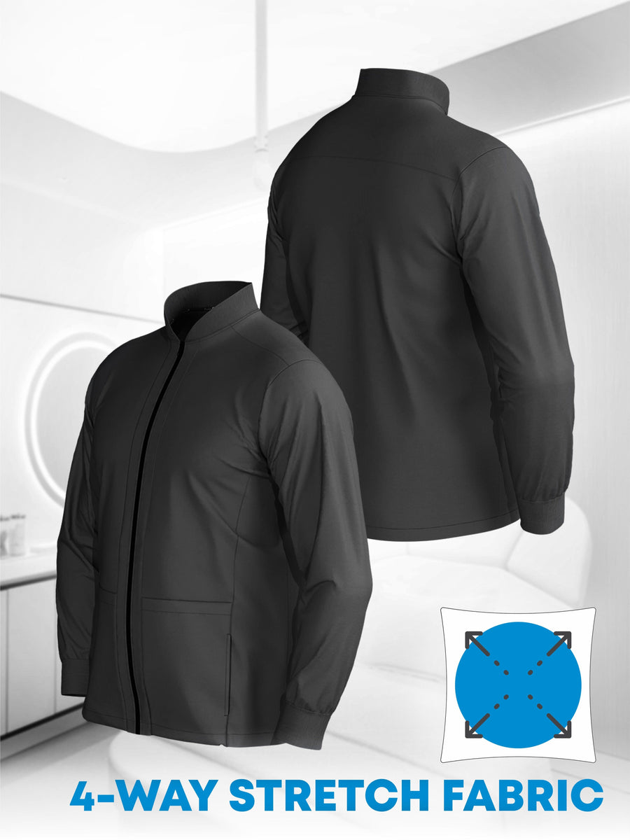 ERGOFIVE ACTIVE Unisex 4-Way Stretch Full-Zip Scrub Jacket EAJU08