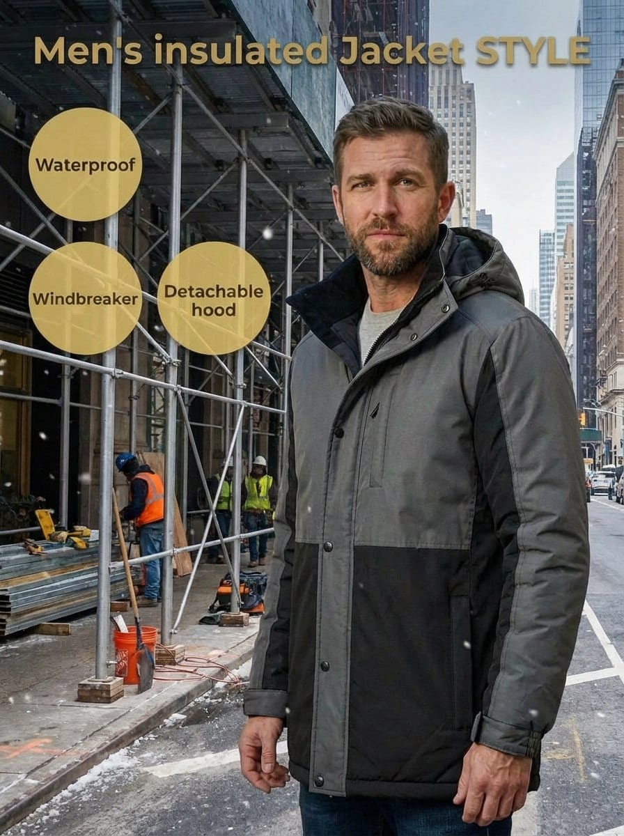 UNIONWORKWEAR Men's Insulated Hooded Work Jacket
