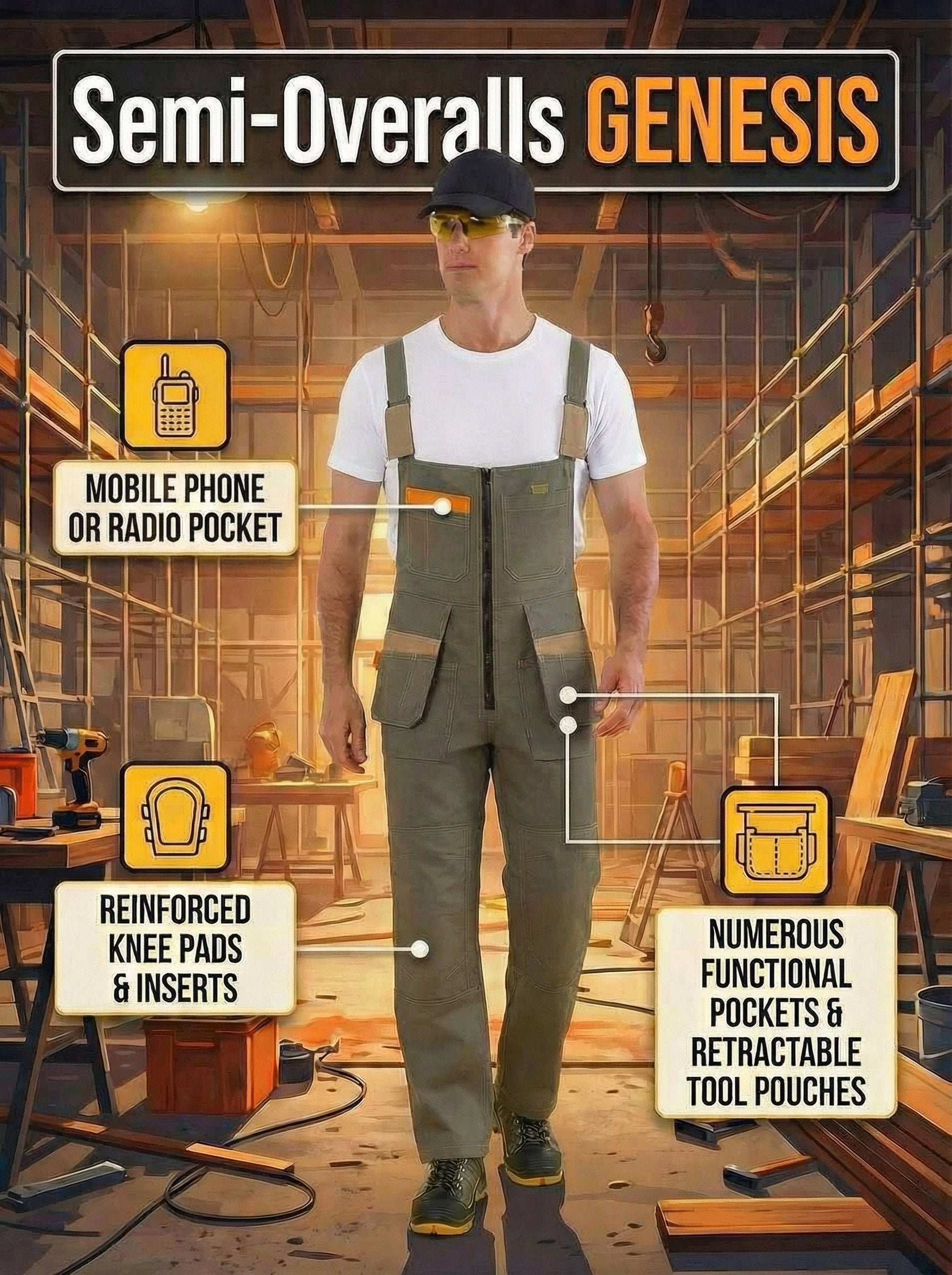 YURINOX BIB OVERALLS (SEMI-OVERALLS) GENESIS