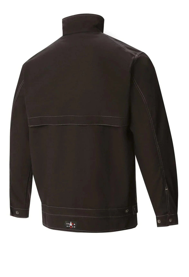 An extended back panel adds coverage when bending or reaching.