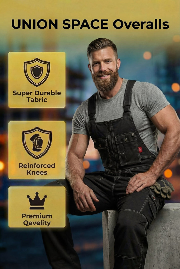 YURINOX UnionSpace Men's Midweight Utility Work Bib Overalls
