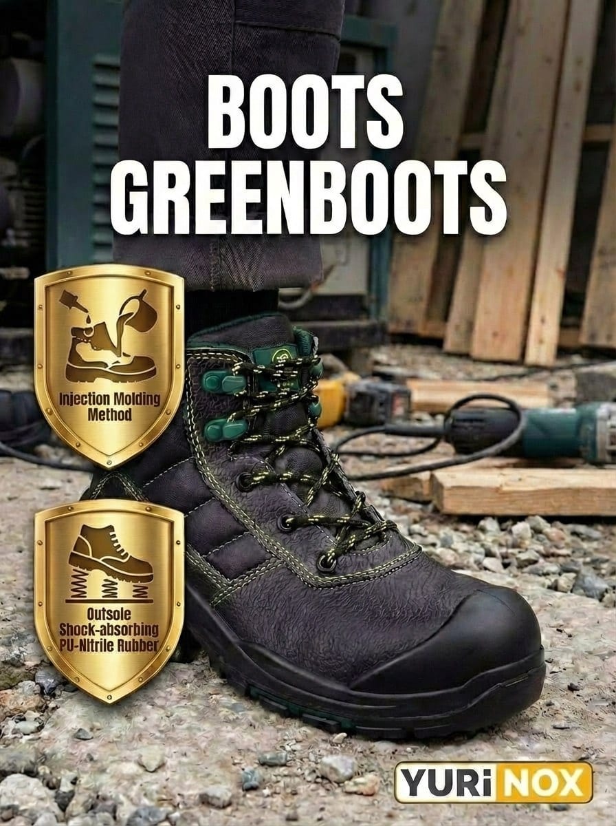 YURINOX GreenBoots Men's 6" Slip-Resistant Composite Toe Work Boots