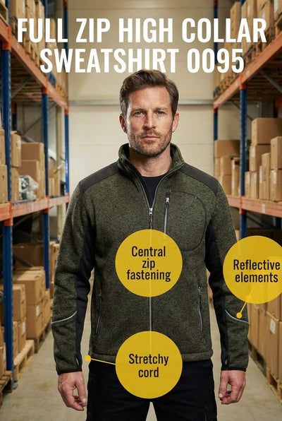 UNIONWORKWEAR FULL ZIP HIGH COLLAR SWEATSHIRT 0095