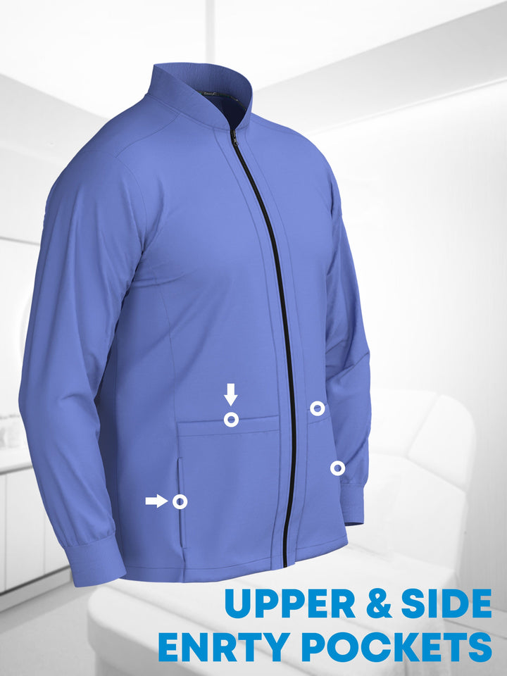 ERGOFIVE ACTIVE Unisex 4-Way Stretch Full-Zip Scrub Jacket EAJU08