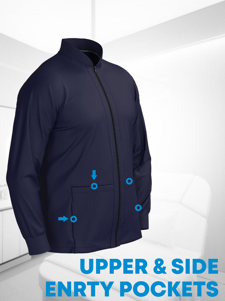 ERGOFIVE ACTIVE Unisex 4-Way Stretch Full-Zip Scrub Jacket EAJU08