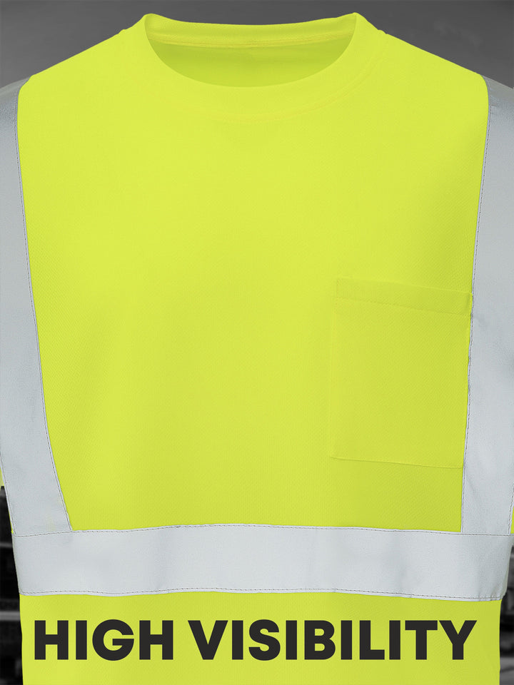 YURINOX Men's Enhanced Visibility Reflective-Strip T-Shirt