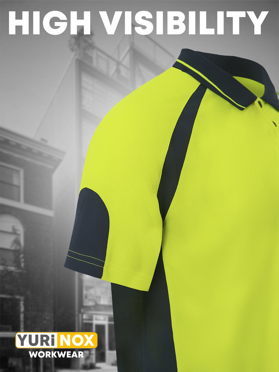 YURINOX 01 Men's Neon Short-Sleeve Work Polo Shirt
