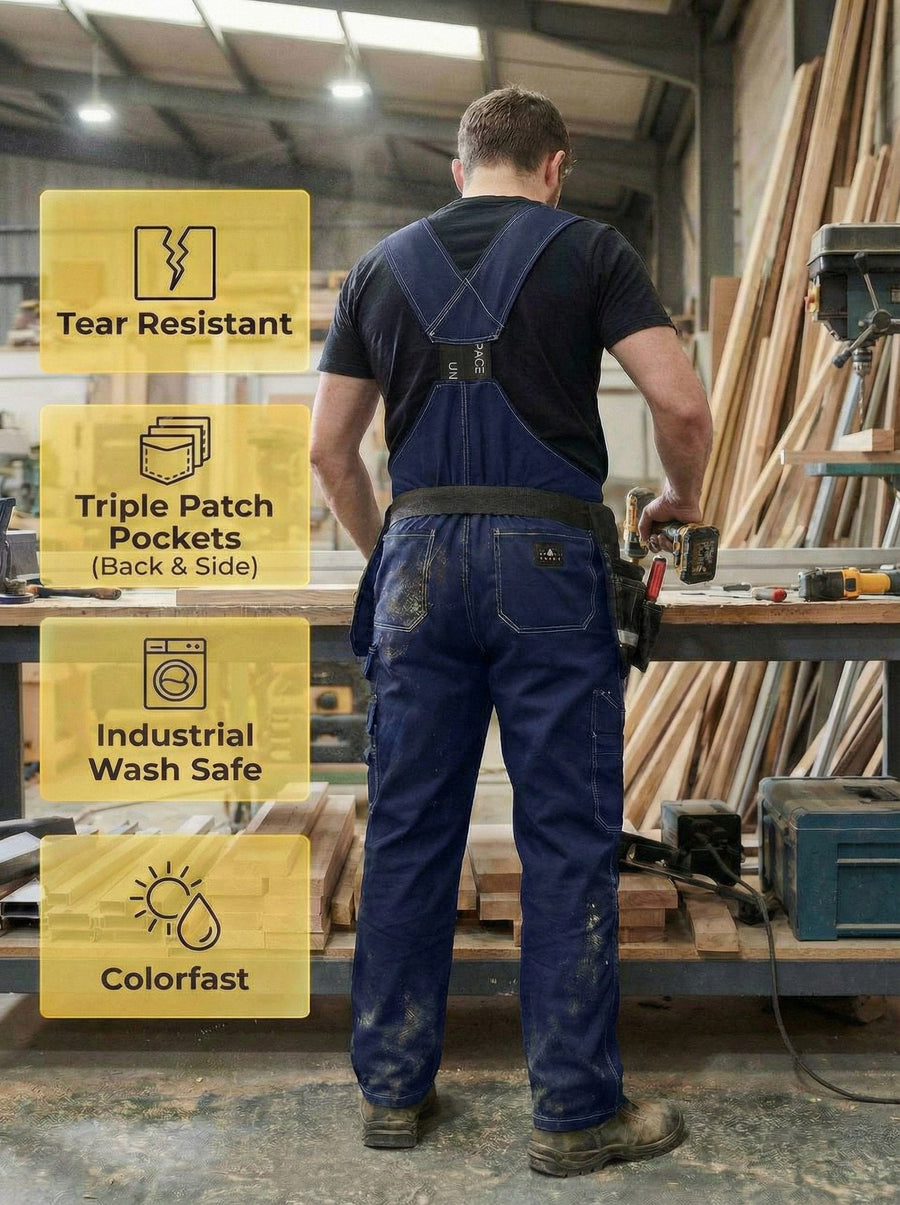 YURINOX UnionSpace Men's Midweight Utility Work Bib Overalls