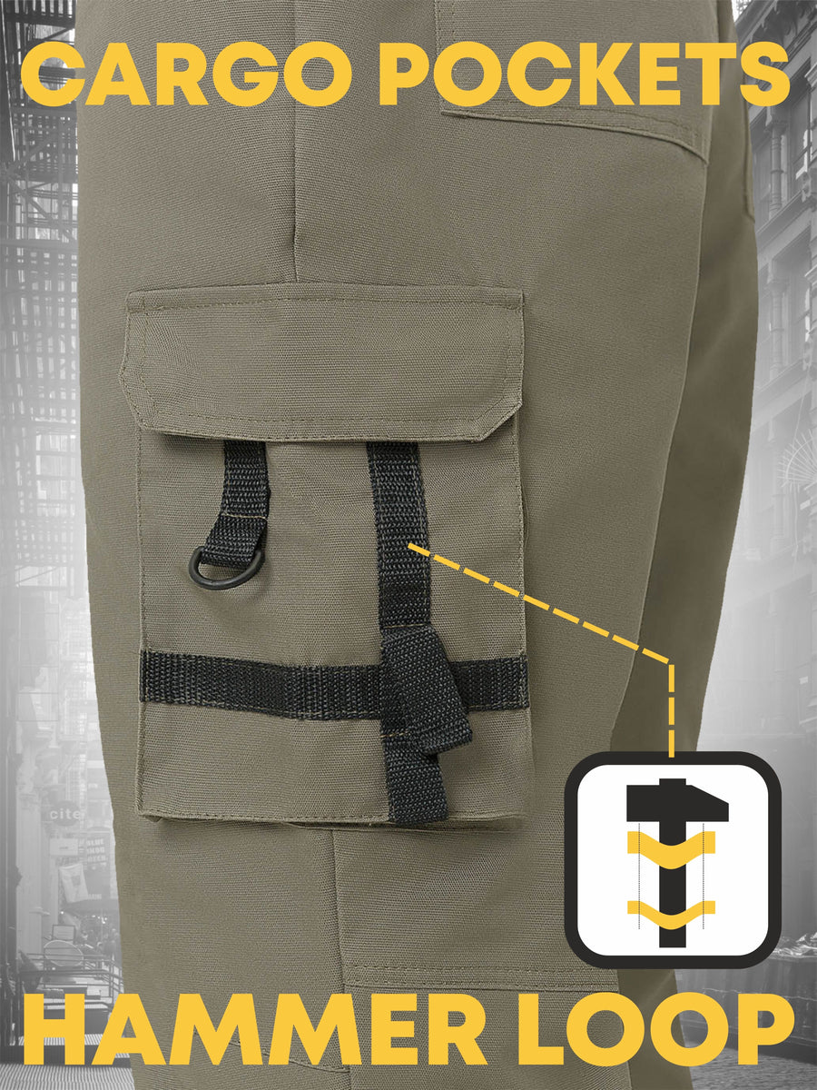 YURINOX Cottura Men's Canvas Cargo Work Joggers
