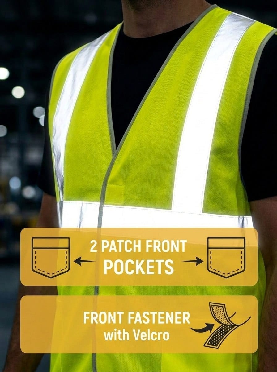 UNIONWORKWEAR Spectr 2 Men's Adjustable Enhanced Visibility Vest