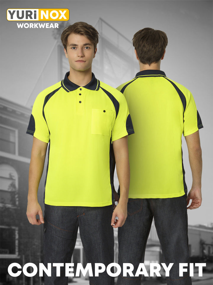 YURINOX 01 Men's Neon Short-Sleeve Work Polo Shirt