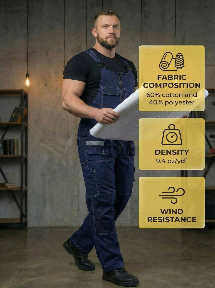 YURINOX UnionSpace Men's Midweight Utility Work Bib Overalls