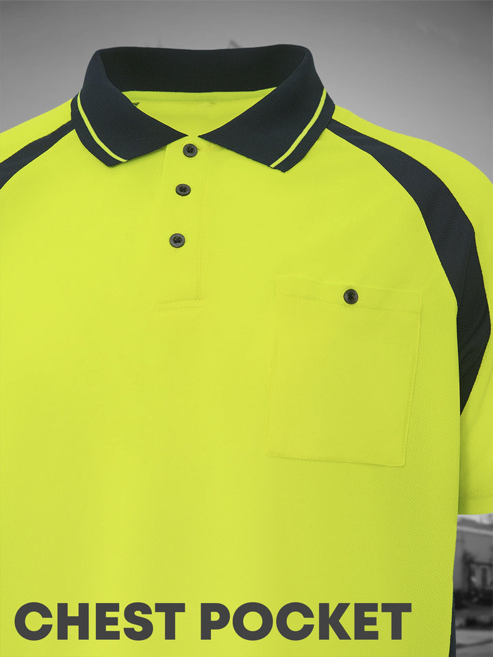 YURINOX 01 Men's Neon Short-Sleeve Work Polo Shirt