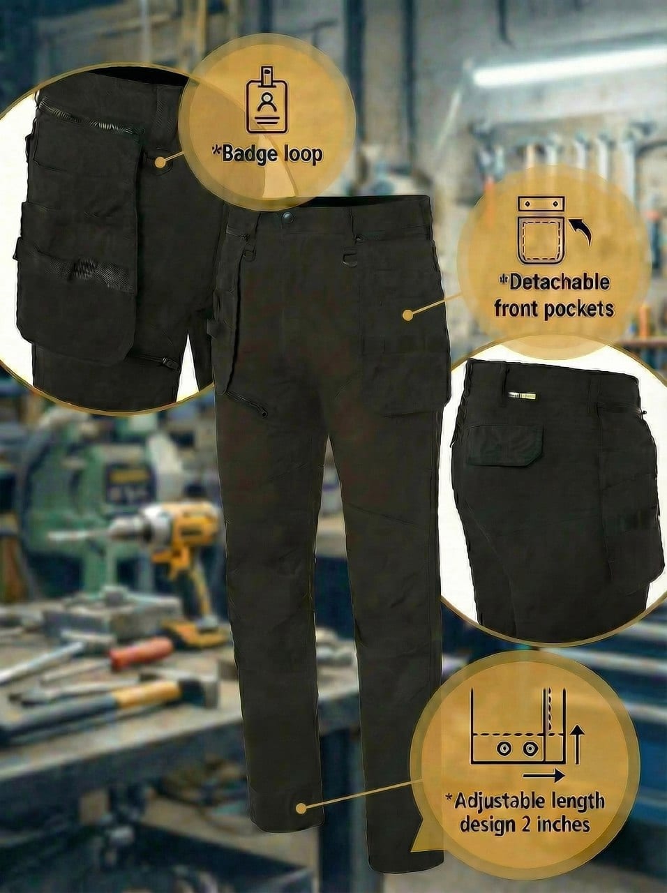 UNIONWORKWEAR Grand Men's Flex Canvas Tradesman Work Pants