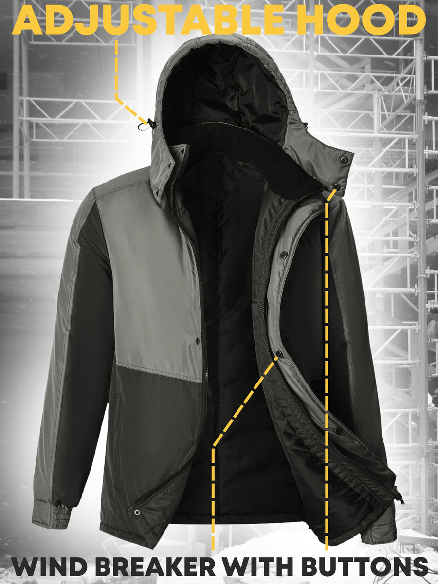 UNIONWORKWEAR Men's Insulated Hooded Work Jacket