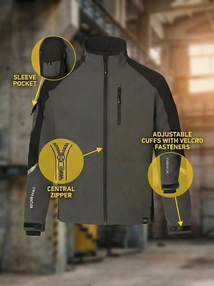WORKMAX Men's Softshell Midweight Windbreaker Work Jacket