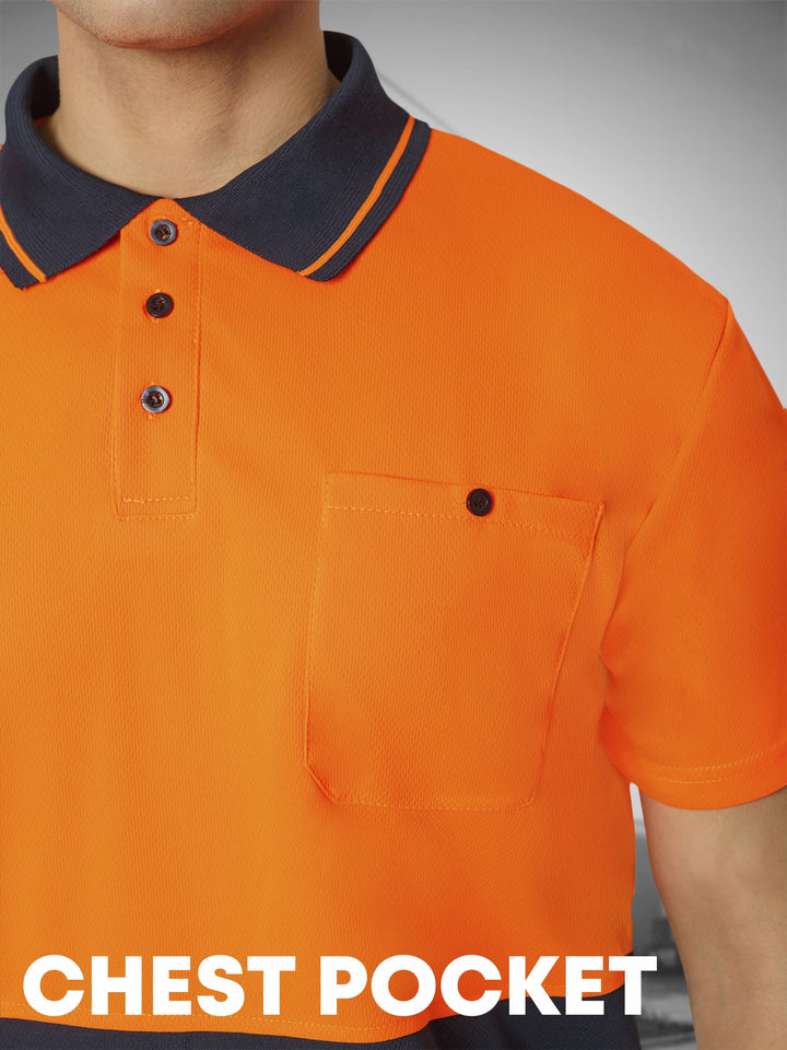 YURINOX 02 Men's Two-Tone Neon Work Polo Shirt