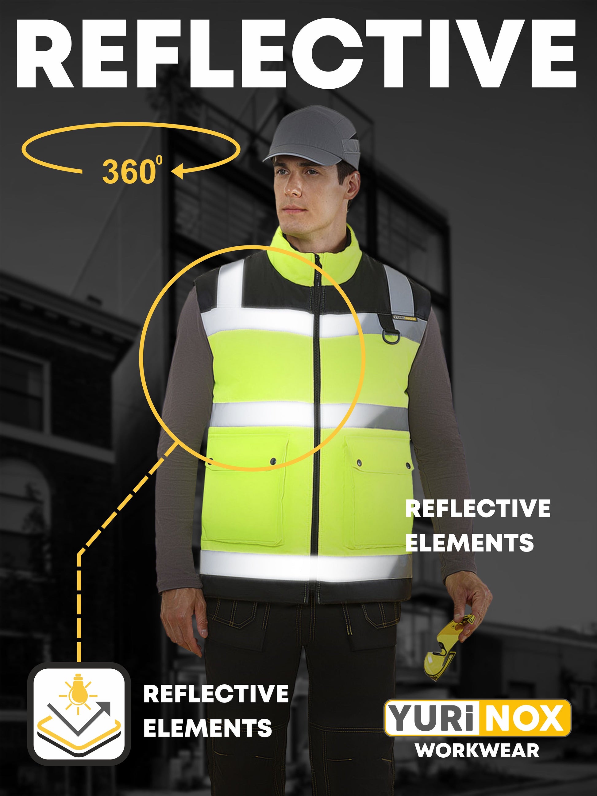 YURINOX SPECTR insulated Hi-Viz VEST