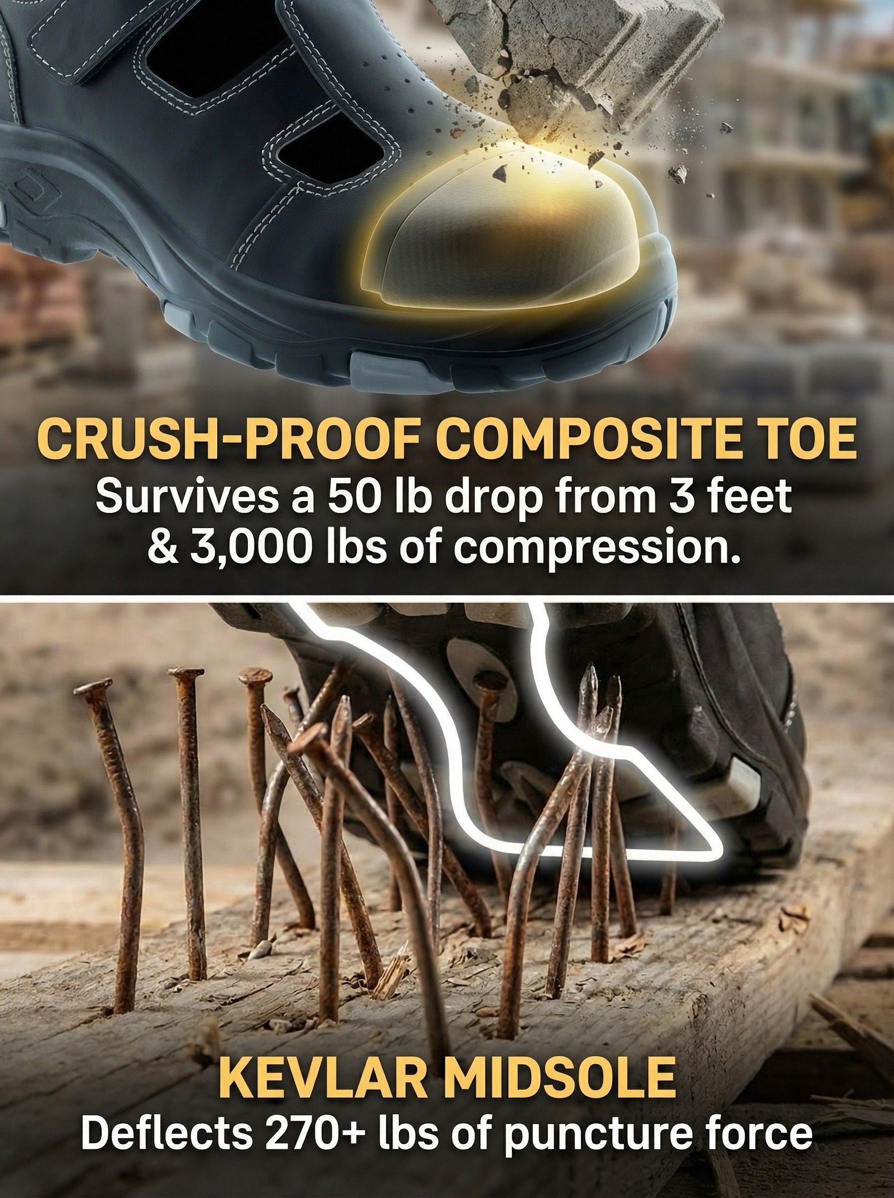 Men's UnionSpace™ 4" Slip-resistant  Waterproof Composite Toe Work Vented Shoe