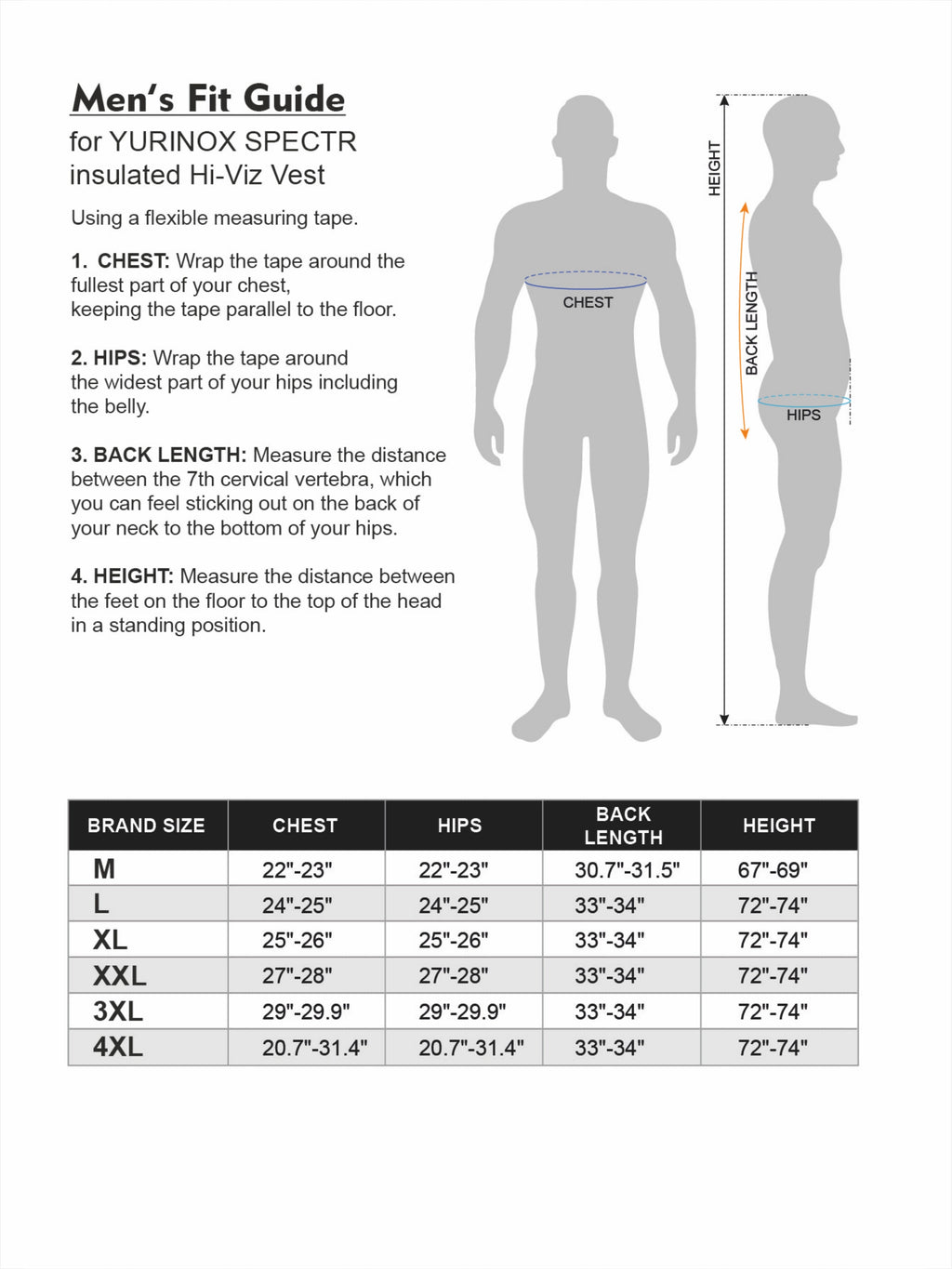 YURINOX SPECTR insulated Hi-Viz VEST