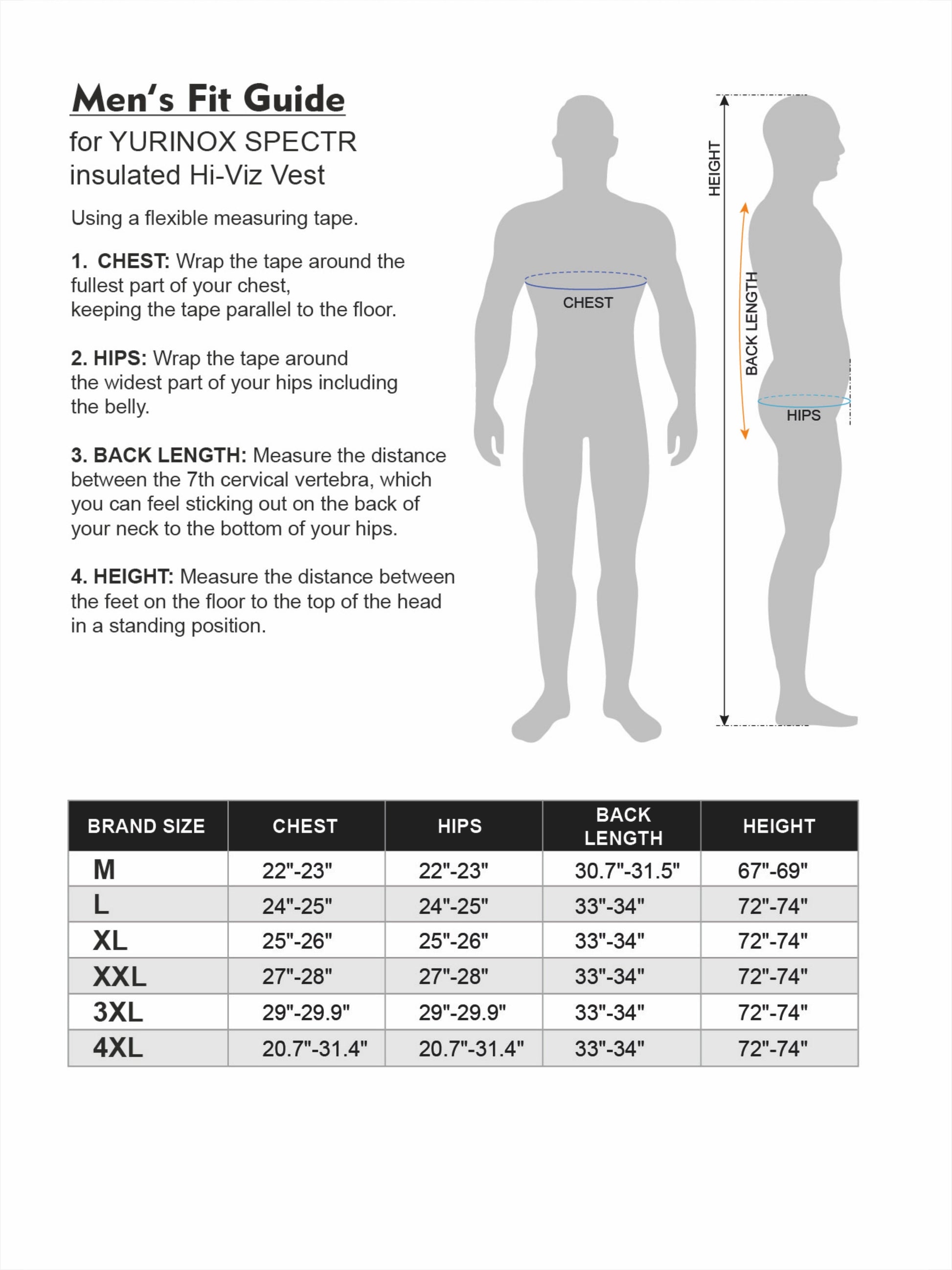 YURINOX SPECTR insulated Hi-Viz VEST