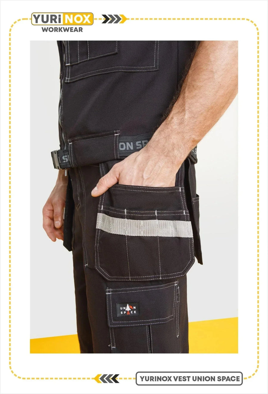 YURINOX UnionSpace Men's Water-Repellent Utility Work Vest