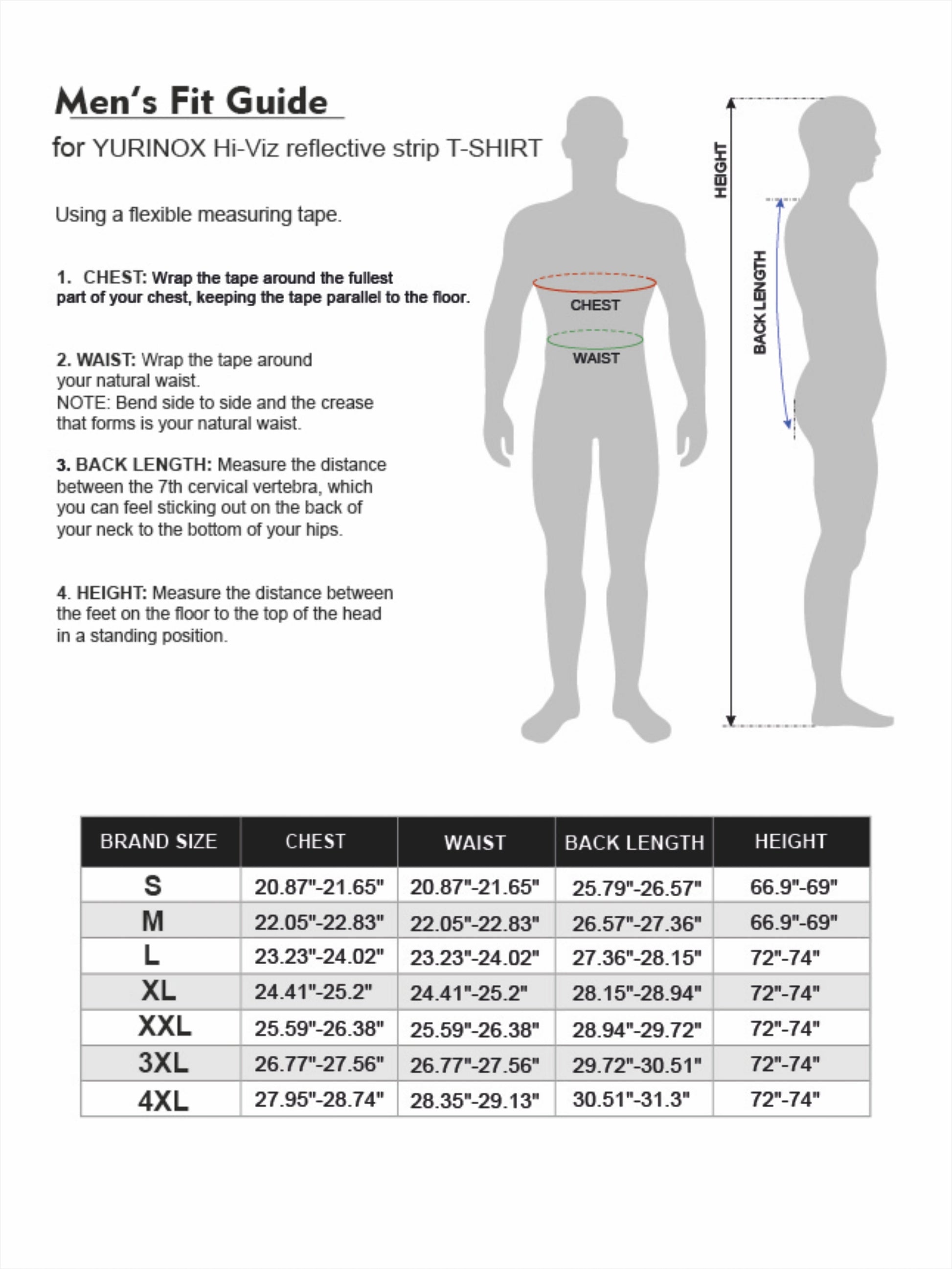 YURINOX Hi-Viz reflective strip T-SHIRT