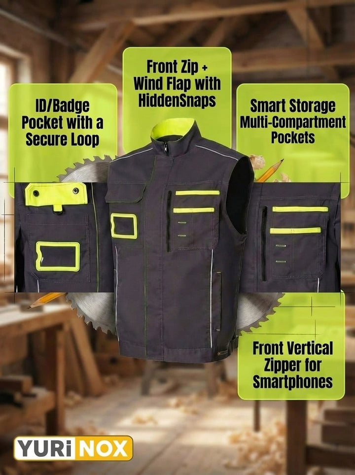 YURINOX Next Men's 2-in-1 Convertible Work Jacket