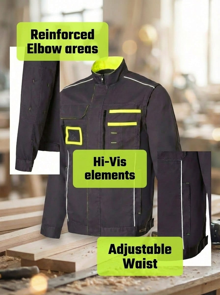 YURINOX Next Men's 2-in-1 Convertible Work Jacket