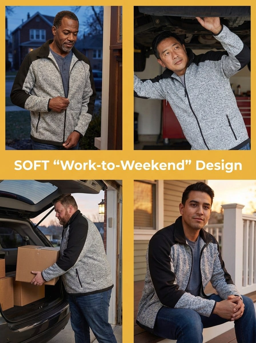 UNIONWORKWEAR Men's Full-Zip Fleece-Lined Work Sweatshirt