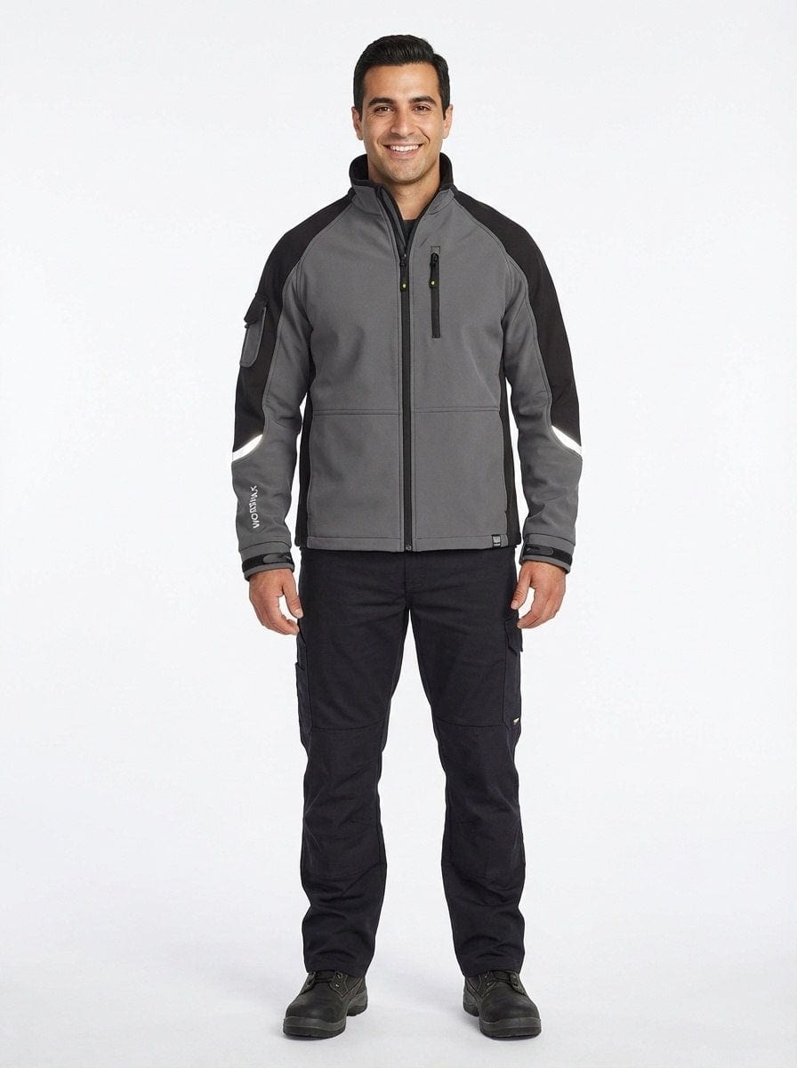 WORKMAX Men's Softshell Midweight Windbreaker Work Jacket