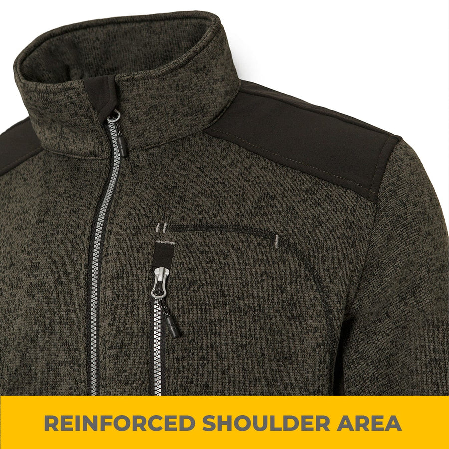 UNIONWORKWEAR Men's Full-Zip Softshell-Reinforced Work Sweatshirt