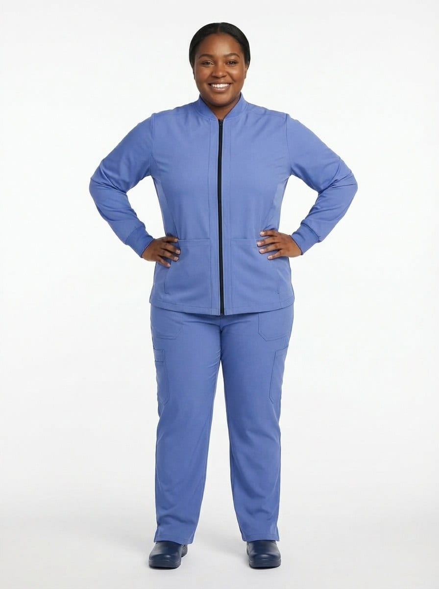 ERGOFIVE ACTIVE Unisex 4-Way Stretch Full-Zip Scrub Jacket EAJU08