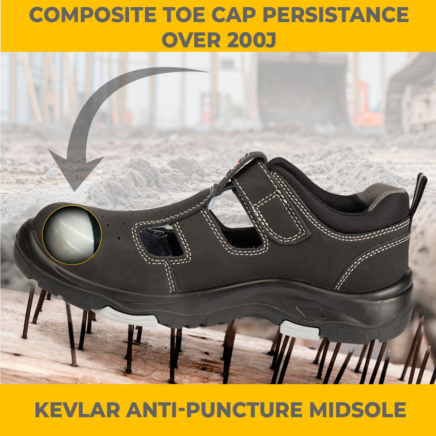 YURINOX UnionSpace Men's 4" Waterproof Vented Composite Toe Sandals