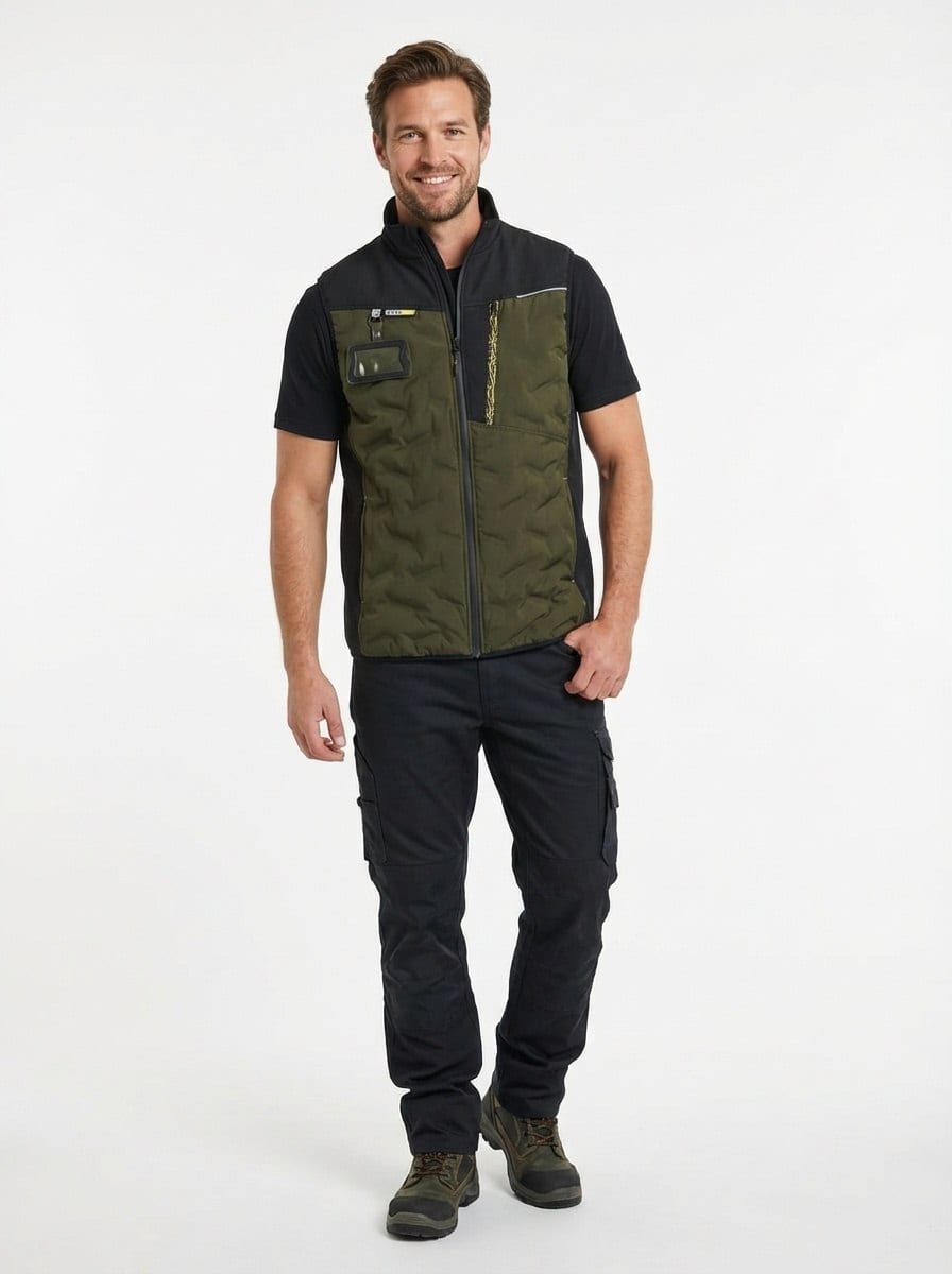 YURINOX Fusion Men's Water-Resistant Hybrid Softshell Work Vest