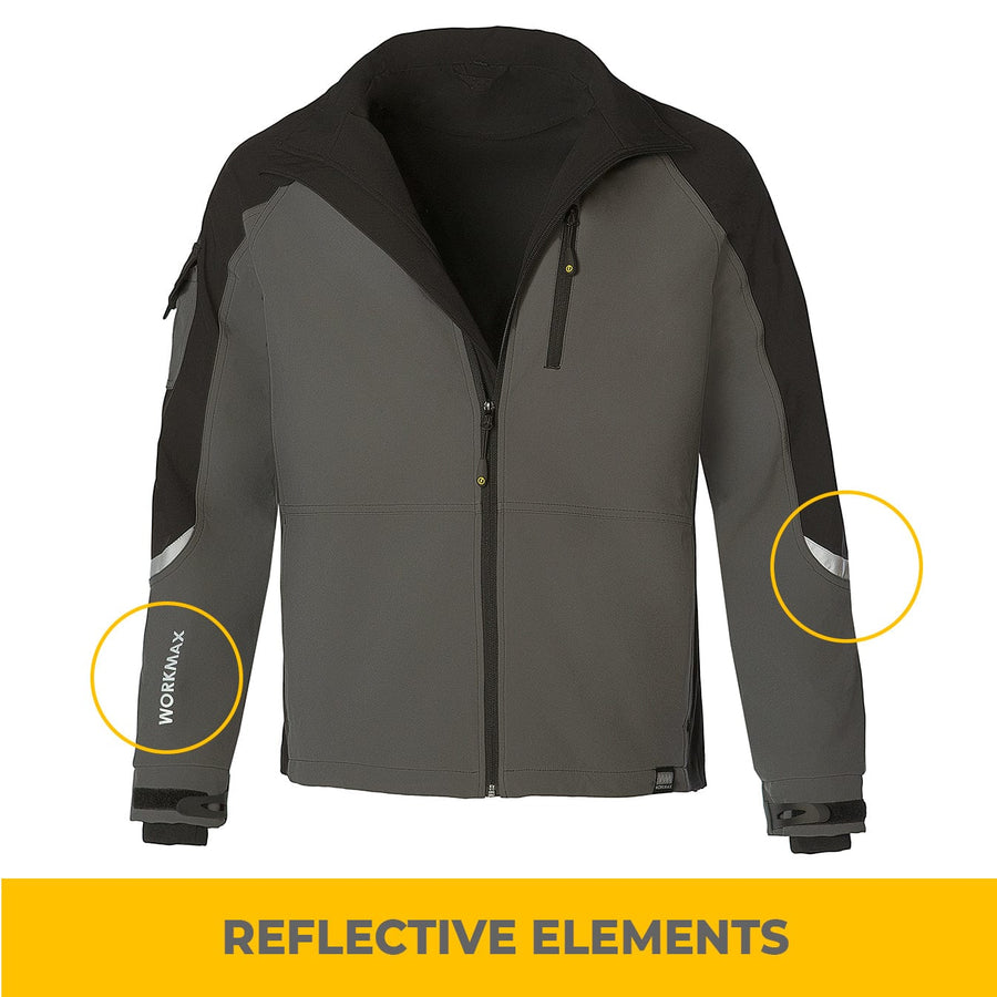 WORKMAX Men's Softshell Midweight Windbreaker Work Jacket