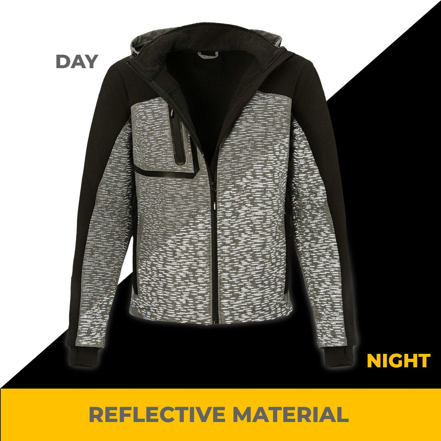 WORKMAX Men's Reflective Waterproof Hooded Work Jacket