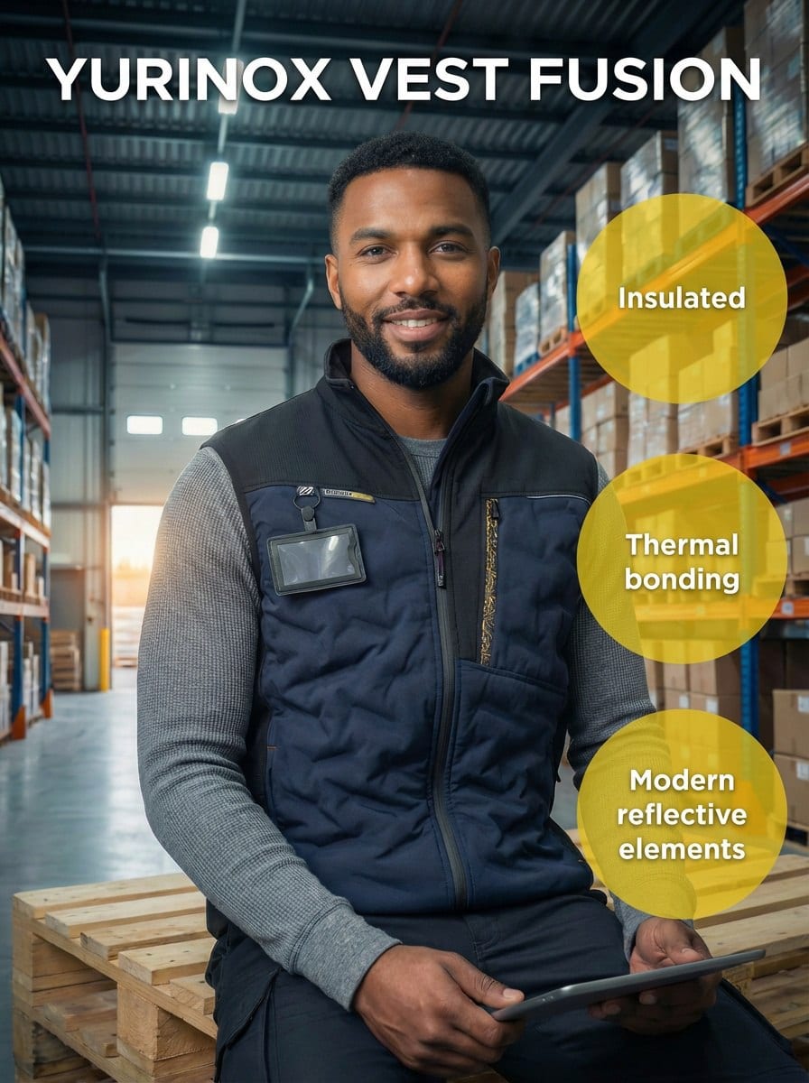YURINOX Fusion Men's Water-Resistant Hybrid Softshell Work Vest